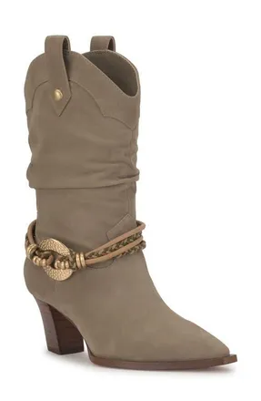 Jessica Simpson Hanie Western Boot in Light Grey at Nordstrom, Size 5.5