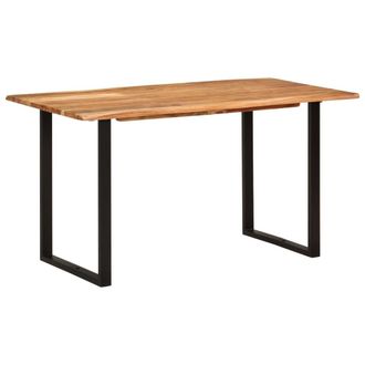 Berkfield Home Dining Table 140x70x76 cm Solid Acacia Wood in Brown | Size: 140 x 70 x 76 cm