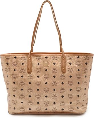 MCM Mcm Metallic Pink Canvas Leather Shoulder Bag Tote Bag (Pre-Owned)