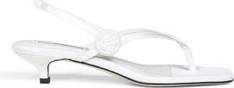 Toteme Schoenen, Dames, Beige, 40 EU, Leer, Slingback Satin Flip Flops
