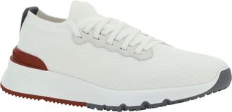 Brunello Cucinelli Mens Cotton Sneakers Bianco+bianco Ottico Upper: Cotton; Sole: Rubber