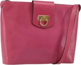 Ferragamo Pre-owned Shoulder Bags, female, Pink, Size: ONE SIZE Pre-owned Leather Shoulder Bag