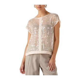 Access Fashion Access Fashion, Overhemden, Dames, Beige, M, Polyester, Sequin Top