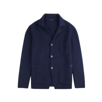 Fay Single-breasted Jacket - male - Fay - Cardigans - Blue - 3XL - Knitwear