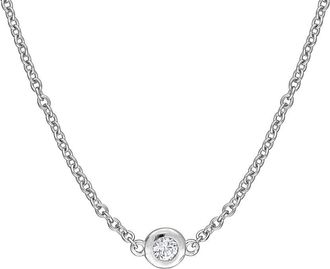 Rina Limor Silver 0.45 Ct. Tw. Created White Sapphire Solitaire Necklace