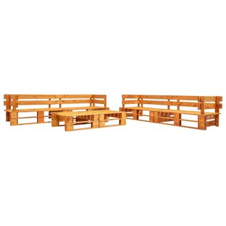 vidaXL Set De Muebles De Palets De Jard&iacute;n 6 Piezas Madera Marr&oacute;n Miel