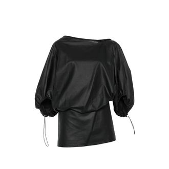 Alexander Wang Zip-neckline Balloon-sleeve Mini Dress