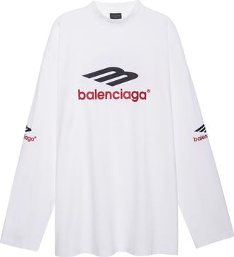 Balenciaga 3B Sports Icon Long Sleeve T-Shirt Oversized White Black Red 720250TPVD79065