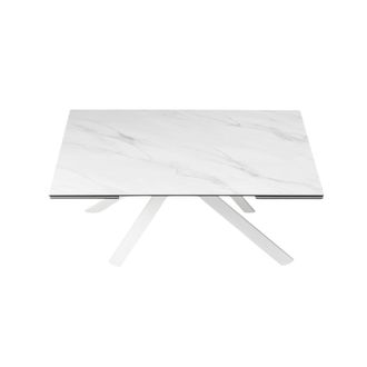MondoViro Mesa extensible con tapa de gres blanco cm 160/240x90 76h