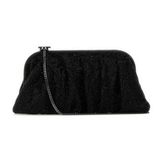 Benedetta Bruzziches Tassen, Dames, Zwart, ONE Size, Satijn, Venus La Grande Clutch
