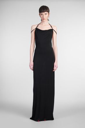 Marine Serre Long Dress In Black Viscose