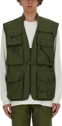 Needles Olive Solid Sleeveless Jacket