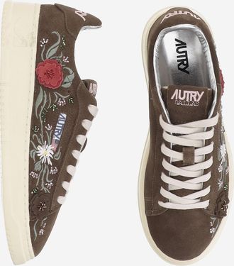 Autry Dallas Low Womens Sneakers Brown Suede Leather Trainers