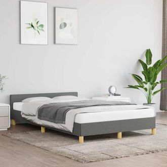 vidaXL Estructura De Cama Sin Colch&oacute;n Tela Gris Oscuro 120x200 Cm Vidaxl