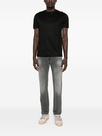 Emporio Armani Tonal Logo Cotton T-Shirt - Black