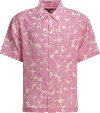 St&uuml;ssy Overhemden, Heren, Roze, L, Casual Shirts