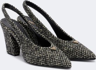 Prada Herringbone slingback pumps