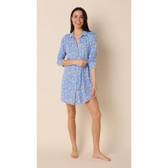 The Cats Pajamas Pima Knit Night Shirt Floral in Marguerite at Nordstrom, Size X-Large