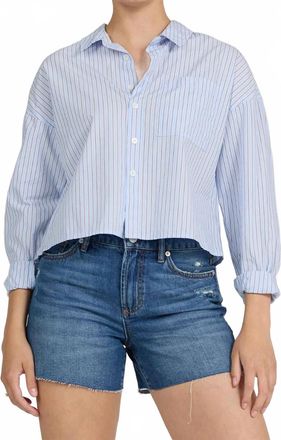 Dear John Denim Cropped Adrianna Shirt In Blue