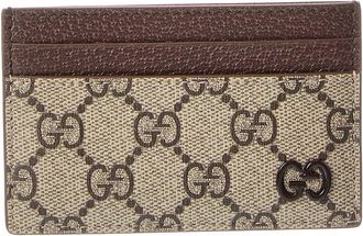 Gucci Interlocking G Gg Supreme Canvas & Leather Card Holder