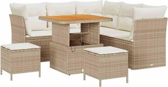 vidaXL Vidaxl - Conjunto De Sof&aacute; De Jard&iacute;n 8 Pcs Beige Y Crema 80 X 80 X 71 Cm