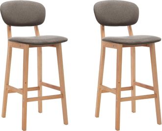 vidaXL Vidaxl - Taburetes De Cocina 2 Unidades Tela Gris Taupe