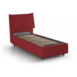 Talamo Italia Talamo Italia - Letto singolo Alto, Letto contenitore con rivestimento in tessuto, 100% Made in Italy, Apertura frontale, adatto per materasso Cm