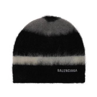 Balenciaga Beanie met geborduurd logo - Dames - Accessoires - Zwart - Maat: M Wol
