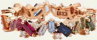 Suzanne Kalan 18K Rose Gold Sapphire and Diamond Frenzy Eternity Band Ring