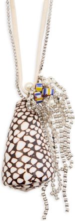 Dries Van Noten Crystal-embellished Shell Necklace - Yellow - One Size