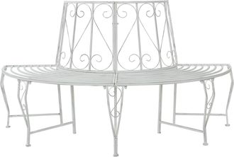 vidaXL Banco De &Aacute;rbol 4-n&uacute;mero De Plazas 160 X 80 X 89 Cm Acero Vidaxl
