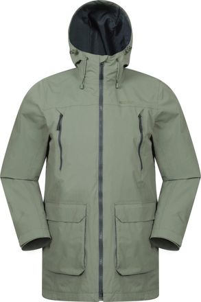 Mountain Warehouse Heren Hastings Lange Waterdichte Jas (Groen)