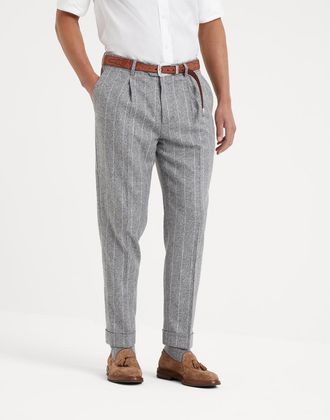 ✅ Brunello Cucinelli Anzughose Hose Gr. 38, M sehr gut grau aus store Seide ✅