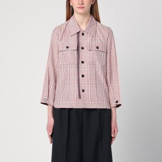 Bottega Veneta Camicia a quadri Pearl/Abyss/Scarlet