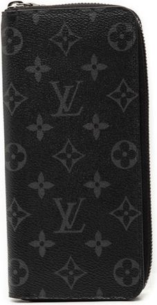 Louis Vuitton Black Gray Monogram Eclipse Monogram Eclipse Pvc Leather Long Wallet (Bi-Fold) (Pre-Owned)