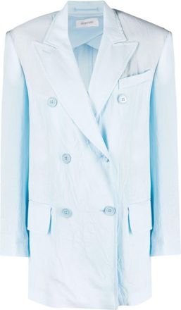 Sportmax fitted double-breasted button blazer - women - Polyester/Viscose - M - Blue