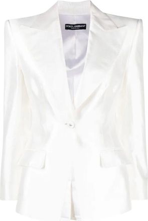 Dolce & Gabbana Dames, Jassen, Wit, Maat: 3XS Zijde