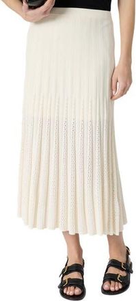 Gerard Darel Jocelyna Ribbed Knit Midi Skirt in Ecru at Nordstrom, Size Medium