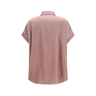 Brunello Cucinelli Womens Multicolor Silk Shortsleeve Shirt