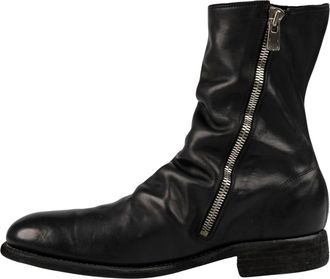 Guidi Schoenen, Heren, Zwart, 44 EU, Leer, Side Zip Mid-Height Leather Boots