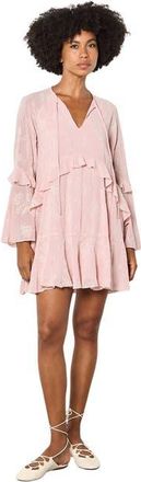 Apricot Paisley Embroidered Boho Dress in Pink at Nordstrom, Size Xx-Large