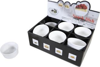 Trade Shop Trade Shop - Set 12 Pz Piatto Ciotole Rotonde Antipasti In Porcellana Aperitivo Snack 151686