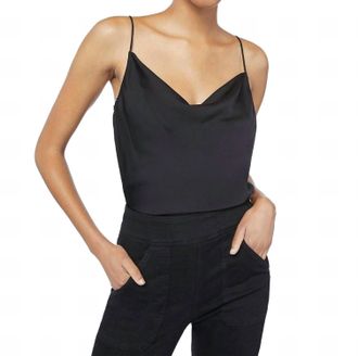 Frame Denim Cowl Cami In Noir