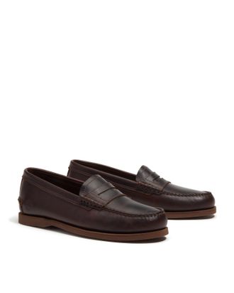 Timberland Mens Loafer in Dark Brown Leather - Size UK 12.5