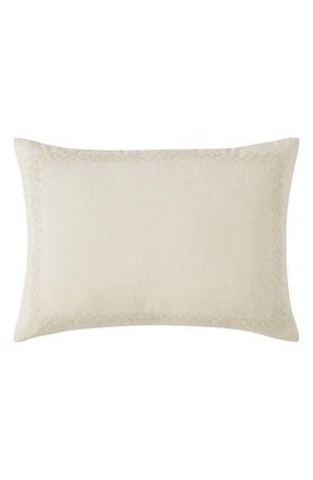DKNY Border Embroidery Accent Pillow in Cream at Nordstrom, Size 14X20