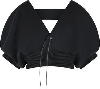 sacai Black Cashmere Blend Top