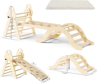 OEM Zona De Juegos Infantiles, Estructura De Escalada 7 En 1, Tobog&aacute;n Ajustable, Amarillo