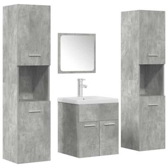 Berkfield Home 5 Piece Bathroom Furniture Set Concrete Grey Engineered Wood
