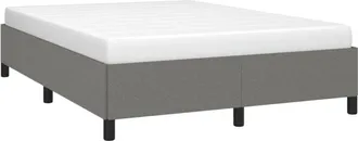 vidaXL Bed Frame without Mattress Dark Grey 135x190 cm Double Double Fabric vidaXL