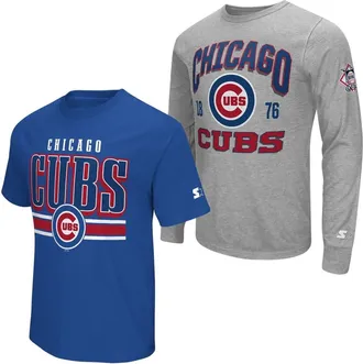 Starter Mens Starter Heather Gray/Royal Chicago Cubs Two-Pack Long Sleeve & Short Sleeve T-Shirt Set at Nordstrom, Size Xx-Large